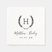 Laurel Wappen Wedding Monogram Serviette (Vorderseite)
