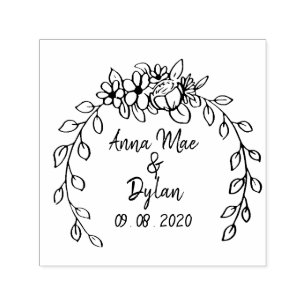 Laurel Wedding Wreath Round Permastempel