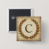 Laurel Wreath Aged Papyrus Monogram Initial C Button (Vorne & Hinten)