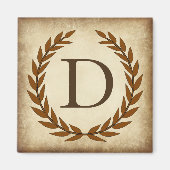 Laurel Wreath Aged Papyrus Monogram Initial D Magnet (Vorne)