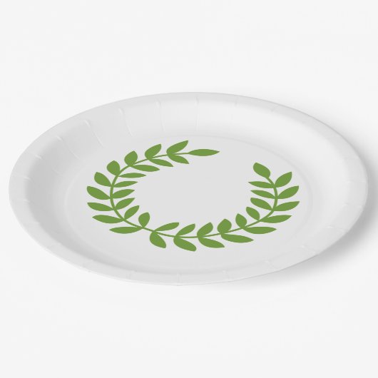 Laurel Wreath (altgriechisches Symbol) Pappteller (Schrägansicht)