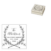 Laurel Wreath Calligraphy Name Rücksendeadresse Gummistempel (Stempel)