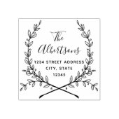 Laurel Wreath Calligraphy Name Rücksendeadresse Gummistempel (Prägung)