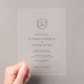 Laurel Wreath Crest Minimalist Classic Wedding Acryleinladungen (Insitu (Handheld))