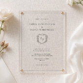Laurel Wreath & Crest Minimalist Elegant Wedding Acryleinladungen