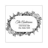 Laurel Wreath Custom Family Name Rücksendeadresse Gummistempel (Prägung)