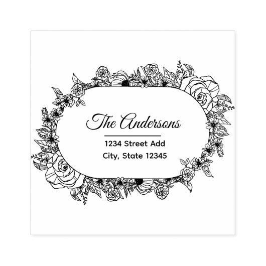 Laurel Wreath Custom Family Name Rücksendeadresse Gummistempel (Prägung)