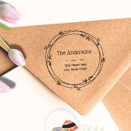 Laurel Wreath Custom Family Name Rücksendeadresse Gummistempel