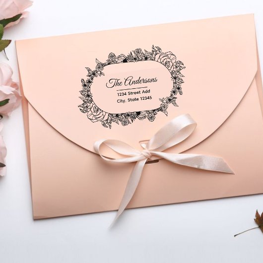 Laurel Wreath Custom Family Name Rücksendeadresse Gummistempel