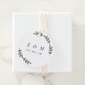 Laurel Wreath Custom Monogram Wedding Round Geschenkanhänger (Beispiel)