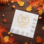 Laurel Wreath dankbar und gesegnet Familie Servietten Mit Folie