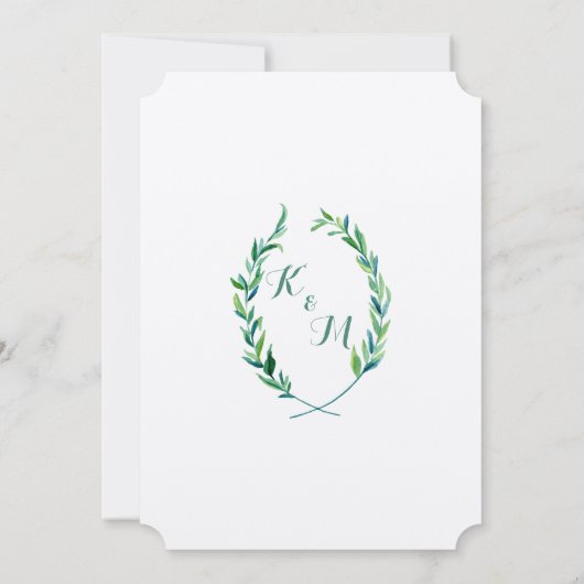 Laurel Wreath Eucalyptus Leaf Branch Modern Simple Einladung (Rückseite)