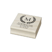 Laurel Wreath Family Name Monogram Rücksendeadress Gummistempel (Stempel)