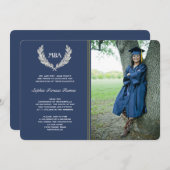 Laurel Wreath Foto Abschluss Einladung / Anno (Vorne/Hinten)