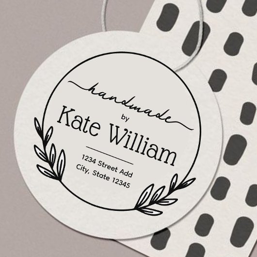Laurel Wreath handgefertigte Rücksendeadresse Brie Gummistempel