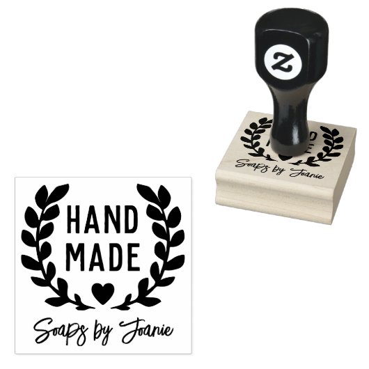 Laurel Wreath Heart Handmade Gummistempel (Stempel)
