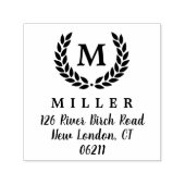Laurel Wreath Initial Monogram Address Stamp Permastempel (Design)