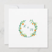 Laurel Wreath Kumquat Leaf Zweigstelle Moderner Pl Einladung (Rückseite)