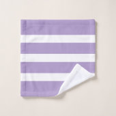 Laurel Wreath Lavender & White Stripes Muster Badhandtuch Set (Waschlappen)