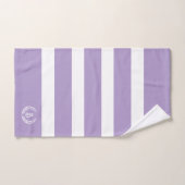 Laurel Wreath Lavender & White Stripes Muster Badhandtuch Set (Handtuch)