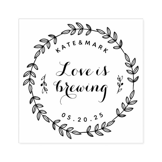 Laurel Wreath Liebe bricht Gastgeschenk Hochzeit Gummistempel (Prägung)