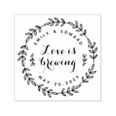 Laurel Wreath Liebe bricht Gastgeschenk Hochzeit Permastempel (Design)