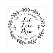 Laurel Wreath Ließ Liebe Brew Gastgeschenk Hochzei Permastempel (Design)