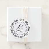 Laurel Wreath Ließ Liebe Grow Wedding Round Geschenkanhänger (Beispiel)