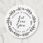 Laurel Wreath Ließ Liebe Grow Wedding Round Geschenkanhänger (Vorderseite)