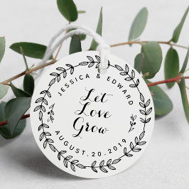 Laurel Wreath Ließ Liebe Grow Wedding Round Geschenkanhänger