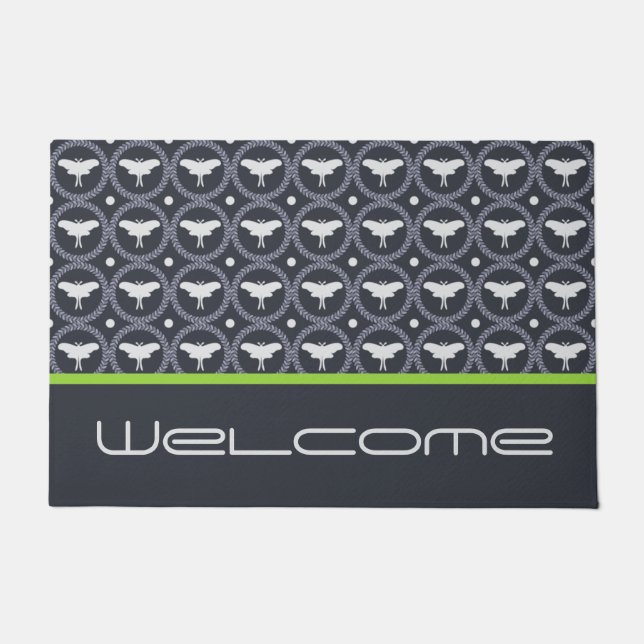 Laurel Wreath & Luna Moth Fußmatte (Vorderseite)