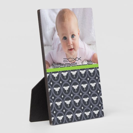 Laurel Wreath & Luna Moth Plaque Fotoplatte (Seite)