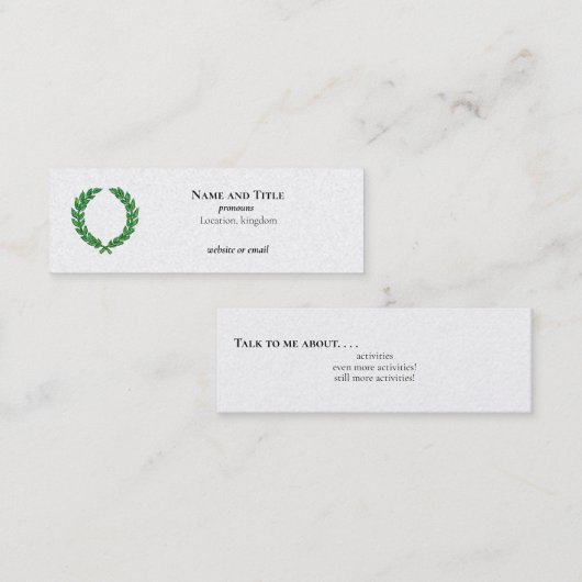Laurel Wreath Mini Visitenkarte (Vorne/Hinten)