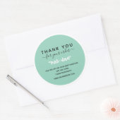 Laurel Wreath Minte Vielen Dank für Ihre Bestellun Runder Aufkleber (Umschlag)