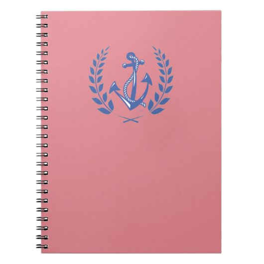 Laurel Wreath mit blauem Anker und Seil Notizblock (Vorderseite)