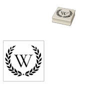 Laurel Wreath Mit Monogramm Initial Gummistempel (Stempel)