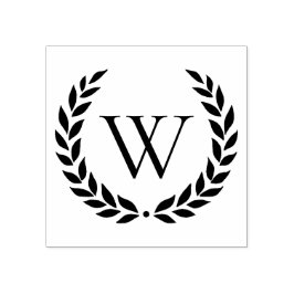 Laurel Wreath Mit Monogramm Initial Gummistempel