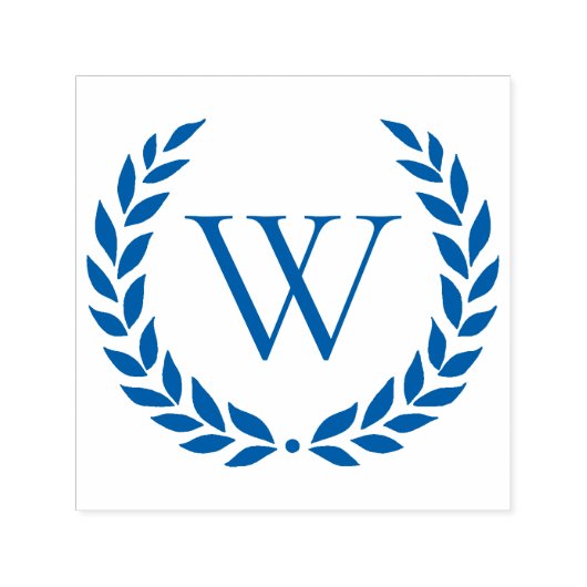 Laurel Wreath Mit Monogramm Initial Permastempel (Design)