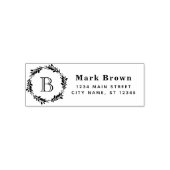 Laurel Wreath Mit Monogramm Initial Rücksendeadres Permastempel (Design)