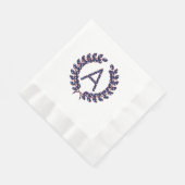 Laurel Wreath Monogram A US Flagge USA Serviette (Ecke)