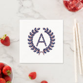 Laurel Wreath Monogram A US Flagge USA Serviette (Beispiel)
