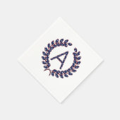 Laurel Wreath Monogram A US Flagge USA Serviette (Ecke)