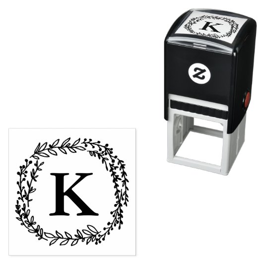 Laurel Wreath Monogram Briefmarke Permastempel (Beispiel)