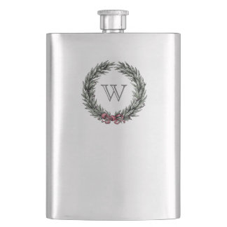 Laurel Wreath Monogram Flask Flachmann