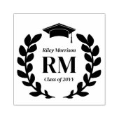 Laurel Wreath Monogram Graduate Class Gummistempel (Prägung)