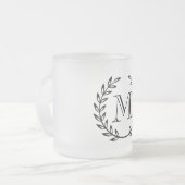 Laurel Wreath Monogram Mattglastasse (Vorderseite Links)