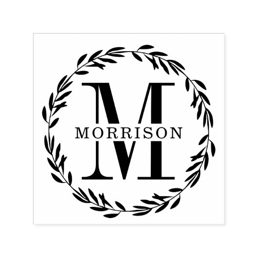 Laurel Wreath Monogram Permastempel (Design)