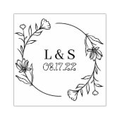 Laurel Wreath Monogram Save the Date Gummistempel (Prägung)