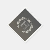 Laurel Wreath Monogram Serviette (Ecke)