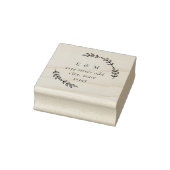 Laurel Wreath Monogram Wedding Round Address Gummistempel (Stempel)